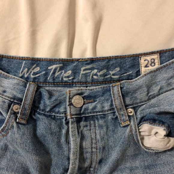 We The Free High Waisted Jean Shorts 28 - Picture 3 of 3
